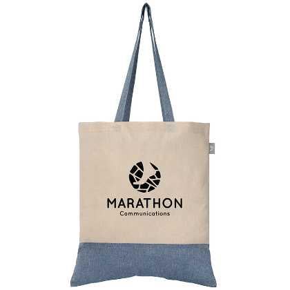 Quebec 140 gsm Two-Tone Recycled Cotton Tote Size 42 x 38cm