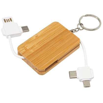 Reel 6 in 1 retractable bamboo charging cable