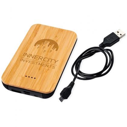 Future 6000 mAh bamboo/fabric wireless power bank