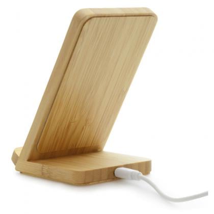 Wireless Bamboo Phone Stand