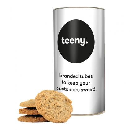 Oatie Flip Biscuits in a personalised teeny tube 100g